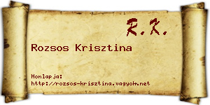 Rozsos Krisztina névjegykártya